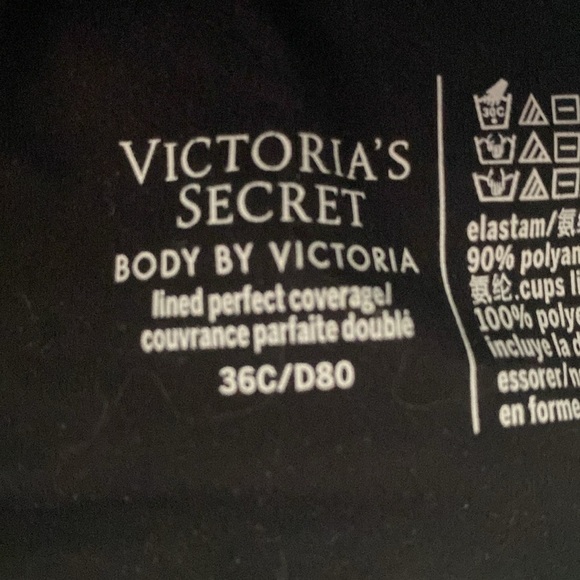 Body by Victoria Lace Bra Lined Perfect Coverage Black size 36C underwire - Picture 8 of 8